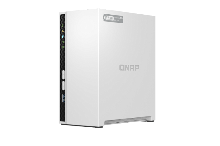 QNAP SMB 4C 2GhzCPU/2Gb/upto 2HDD SATA(3,5''2,5"), upto 20 with TL-D800C/1xGbE/1xUSB3.2 2xUSB2.0/iSCSI/1xPS/3YW TS-223-EU-RU