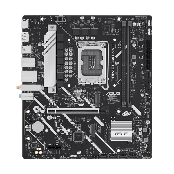 ASUS PRIME H810M-A WIFI, LGA1851, B810, 2*DDR5, 4*SATA, 2*M.2, 2*USB 3.2, 4*USB 2.0, 1*PCIx16, 1*PCIx1, HDMI+DP, mATX; 90MB1KJ0-M0EAY0