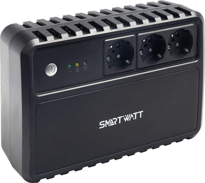 SmartWatt ИБП линейно-интерактивный, мощность 600/360 ВА/Вт, напольный, LED индикация, Shuko CEE7/4 - 3 шт.