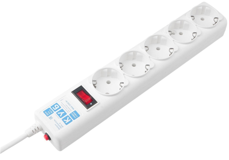 Ф-удлинитель, PC 0,5м 5р, бел. 10А, SPG-B-0,5M-WHITE
