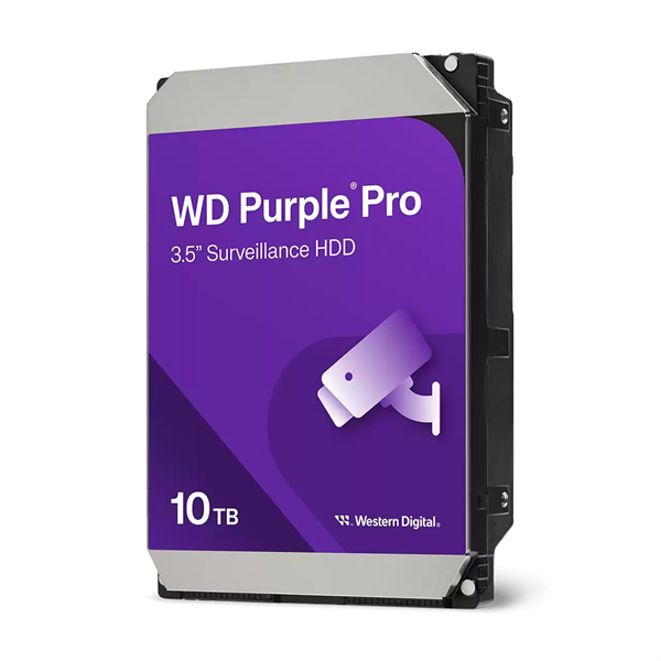 Western Digital Purple Pro HDD 3.5" SATA 10Tb, 7200 rpm, 512MB buffer (DV&NVR + AI), WD102PURP, 1 year