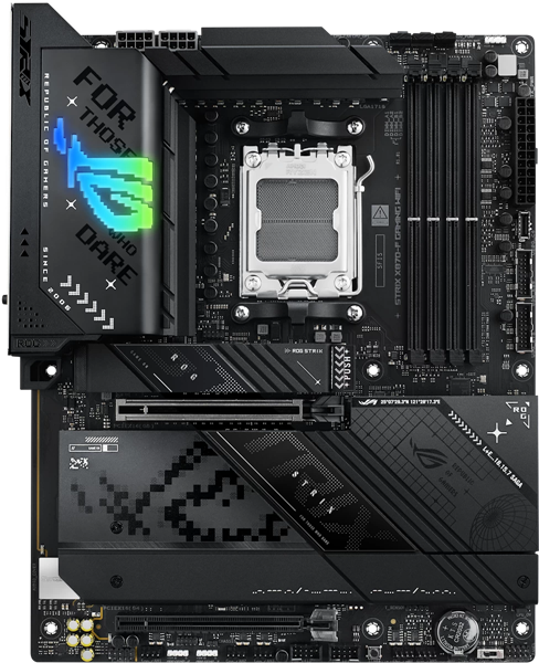 ASUS ROG STRIX X870-F GAMING WIFI, AM5, X870, 4*DDR5, 2*SATA, 4*M.2, 9*USB 3.2, 2*USB4, Type-C, 3*PCIx16, DP+HDMI, ATX; 90MB1IV0-M0EAY0