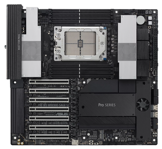 ASUS PRO WS WRX90E-SAGE SE, AMD WRX90, 8*DDR5, 4*SATA, 4*M.2, 2 x SlimSAS, 6*USB 3.2, 1*USB 2.0, 2*Type-C,7*PCIx16, VGA, CEB; 90MB1FW0-M0EAY0