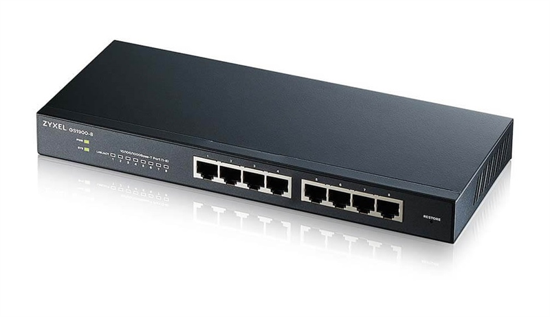 Smart L2 Zyxel GS1900-8, 8xGE, настольный, бесшумный