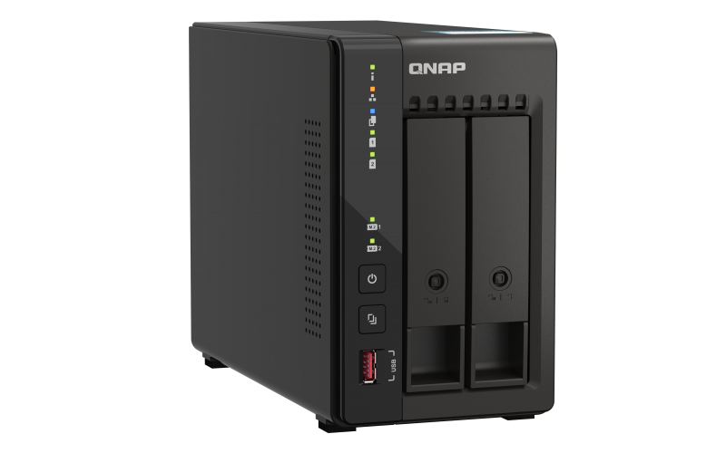 QNAP SMB QC 2.0GHzCPU/8gb(16)/2 bay SATA (3.5" or 2.5")/2xM.2/2x2.5 GbE/2xHDMI/iSCSI/1xPS/3YW TS-253E-8G-EU-QL
