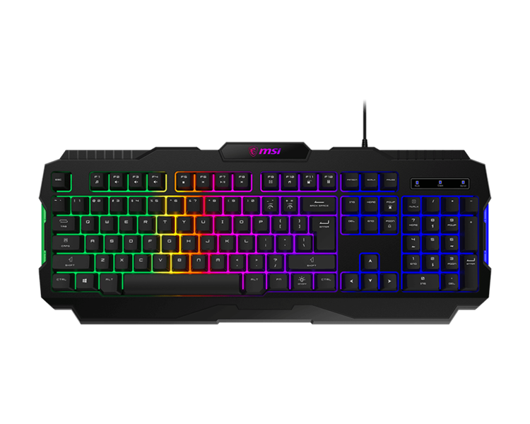 Keyboard MSI FORGE GK100, Wired, RGB lighting, Anti-ghosting Capability, Black