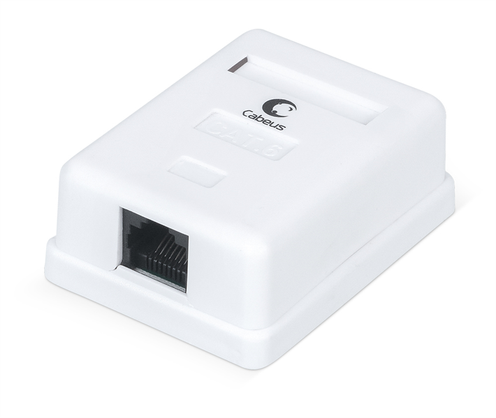 Cabeus WS-8P8C-Cat.6-1 Розетка компьютерная RJ-45(8P8C), категория 6, одинарная, внешняя, Dual IDC