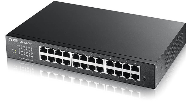 Smart L2 Zyxel GS1900-24E, rack 19", 24xGE, настольный, бесшумный