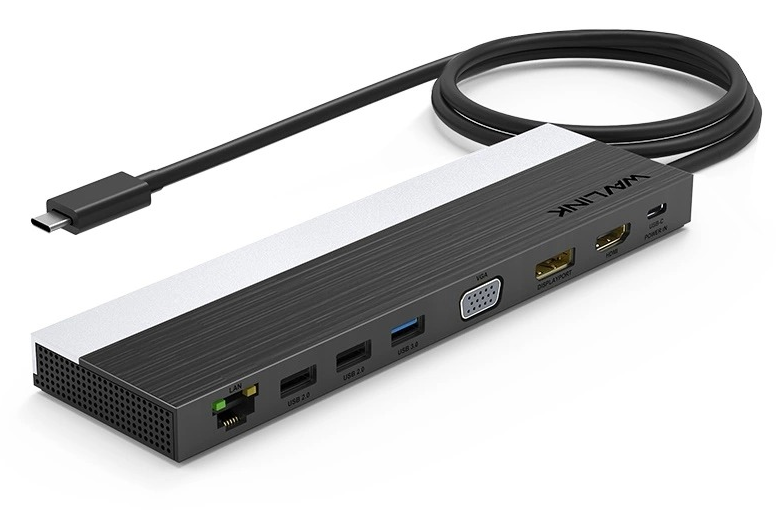 Docking Station WAVLINK USB-C 4K Universal /85W PowerDelivery/2xUSB3.0/2xUSB2.0/1xUSB C/1xDP 4K 30HZ/1xHDMI 4K 30HZ/1xVGA/1xGigabit LAN/1xAudio In/Out/1xSD/Micro SD CardReader