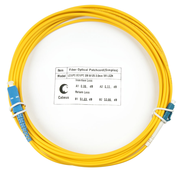 Cabeus FOP(s)-9-LC-SC-5m Шнур оптический simplex LC-SC 9/125 sm 5м LSZH