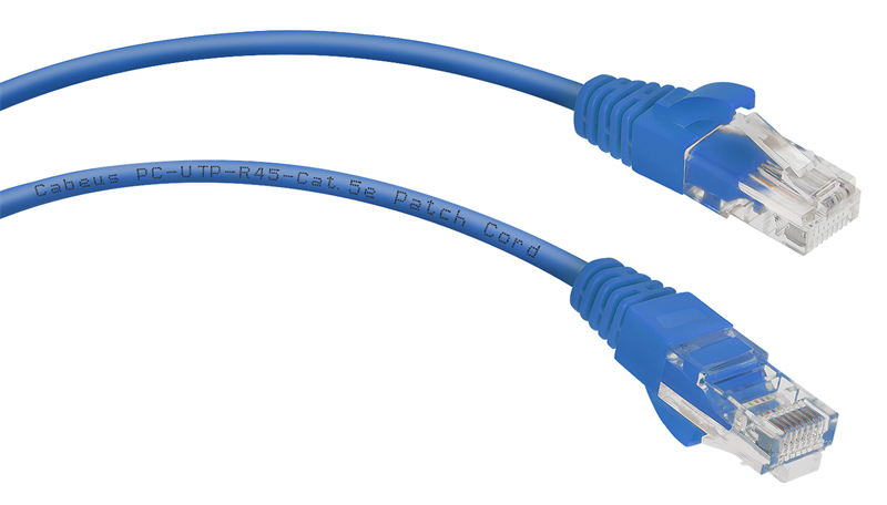 Cabeus PC-UTP-RJ45-Cat.5e-0.5m-BL Патч-корд U/UTP, категория 5е, 2xRJ45/8p8c, неэкранированный, синий, PVC, 0.5м
