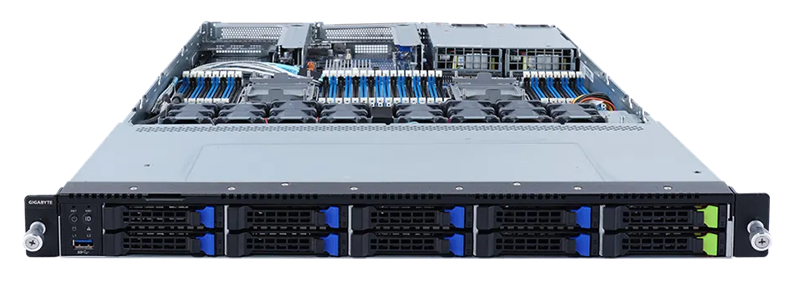 Gigabyte Server Platform R182-N20 1U CPU(2)3rd Gen Xeon/2xHeatsink up to 270W/DIMM(32)/8x2,5''SATA/SAS/2x2,5''SATA/SAS/NVMe/2x1GbE/2xFHHL/2x1300W/Rails   6NR182N20MR