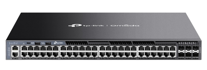 TP-Link SG6654X, Omada 48-Port Gigabit Stackable L3 Managed Switch with 6 10GE SFP+ Slots Radius/Tacacs+ Authentication, LACP, CLI, SNMP, Dual Image/Configuration, IPv6, Dual Redundant Power Supplies