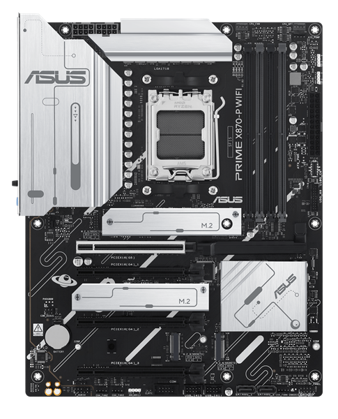 ASUS PRIME X870-P WIFI, AM5, X870, 4*DDR5,  2*SATA, 4*M.2, 4*USB 3.2, 2*USB 2.0, 2*Type-C, 5*PCIx16, HDMI, ATX; 90MB1IS0-M0EAY0