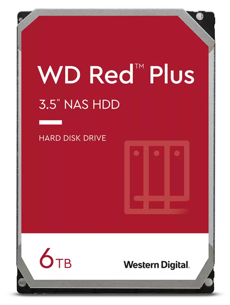 Western Digital Red Plus NAS HDD 3.5" SATA 6TB, 5400 rpm, 256MB buffer, CMR, WD60EFPX, 1 year