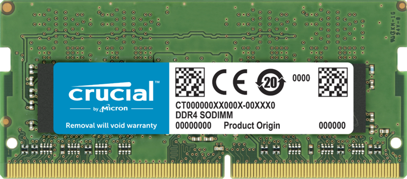 Crucial by Micron  DDR4  32GB 3200MHz SODIMM  (PC4-25600) CL22 2Rx8 1.2V, 1 Year Warrаnty OEM