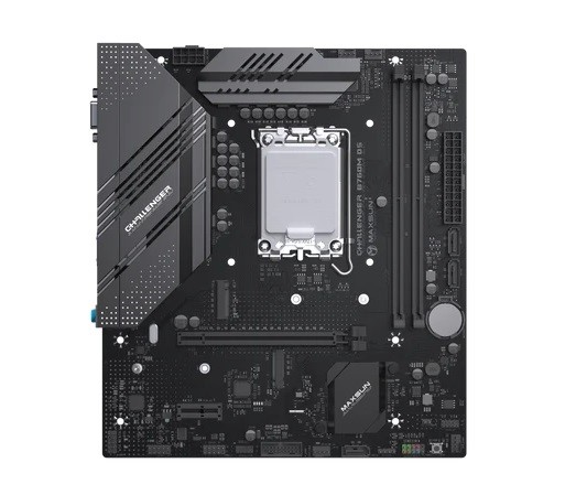 MAXSUN MS-Challenger B760M D5 WIFI, LGA1700, B760, 2*DDR5, 3*SATA3, 2*M.2, USB 3.2, USB 2.0, 1*PCIEx16, 1*PCIEx1, VGA+HDMI, mATX