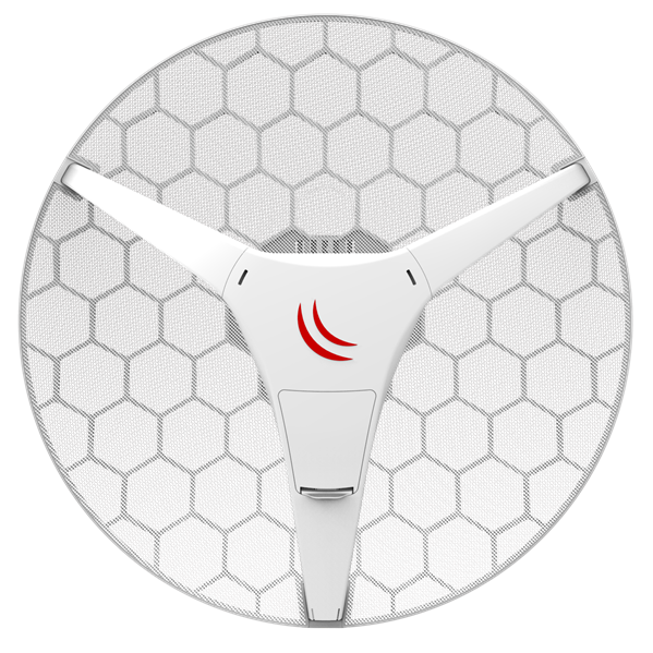 MikroTik LHG 60G (60GHz antenna, 802.11ad wireless, four core 716MHz CPU, 256MB RAM, 1x Gigabit LAN, RouterOS L3, POE, PSU) for use as CPE in Point -to-Multipoint setups for connections up to 800m