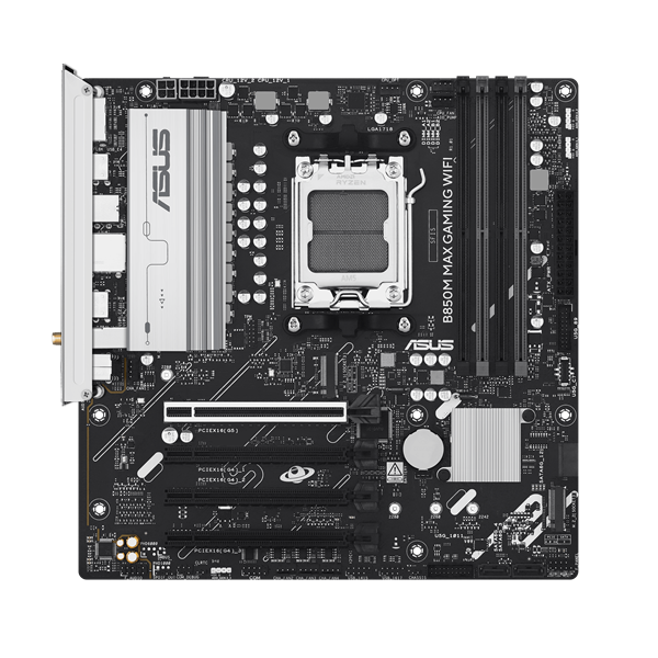 ASUS B850M MAX GAMING WIFI, AM5, B850, 4*DDR5,  4*SATA, 3*M.2, 5*USB 3.2, 2*USB 2.0, Type-C, 5*PCIx16, DP+HDMI, mATX; 90MB1LL0-M0EAY0