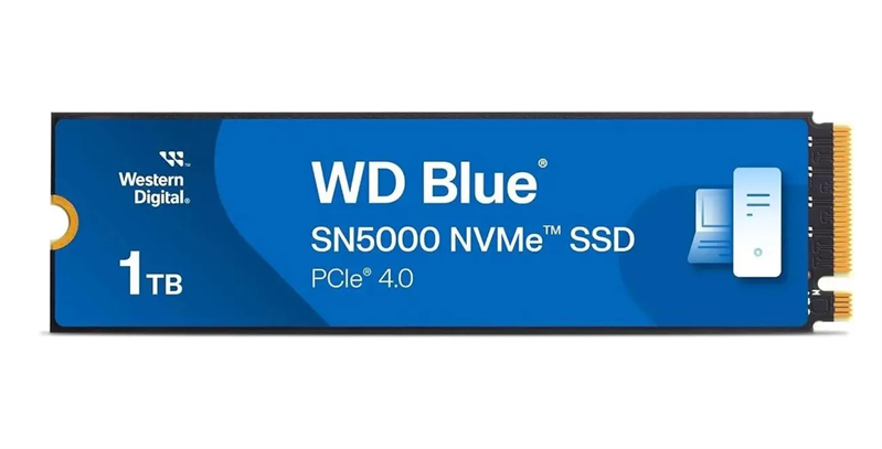 Western Digital Blue SN5000 SSD M2.2280 PCIe 4.0 1Tb, 5150MBs/4900MBs, TBW 600, WDS100T4B0E, 1 year
