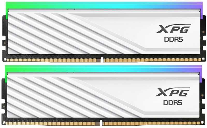 ADATA DDR5 DIMM 32GB 6000MHz 2*16GB 30-40-40 WHITE DUAL TRAY RGB
