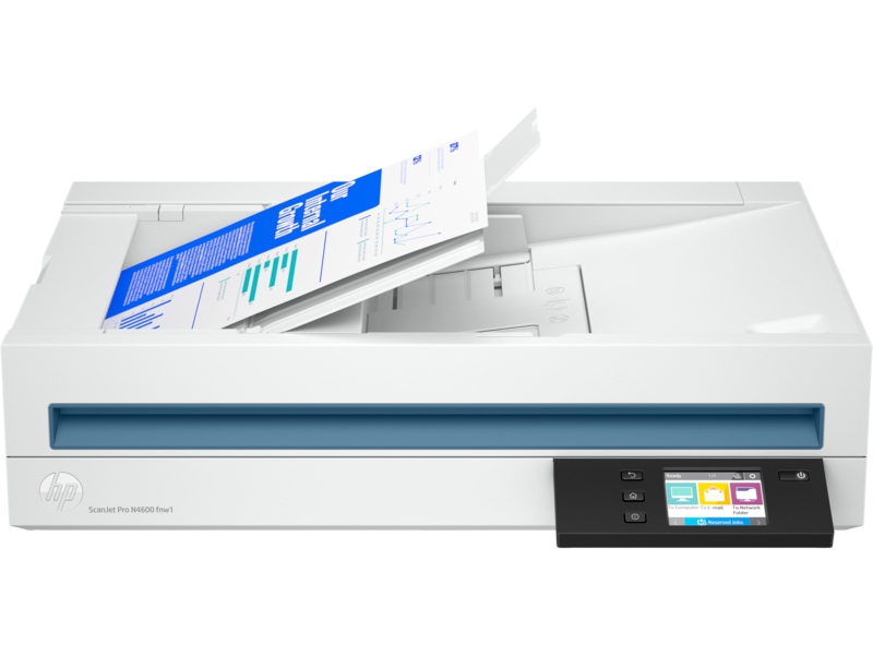 HP ScanJet Pro N4600 fnw1 Network Scanner (CIS, A4, 600x1200 dpi, 24bit, ADF 100 sheets, Duplex, 40 ppm/80 ipm, USB 3.0, Ethernet 10/100/1000 Base-T, Wi-Fi Direct, repl. SJ 4500 (L2749A))