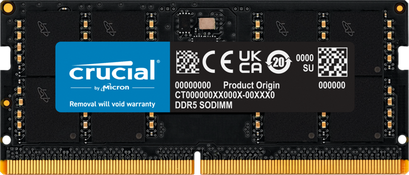 Crucial by Micron 32GB DDR5-5600 SODIMM (CT32G56C46S5) CL46 1.1V 1 Year Warrаnty