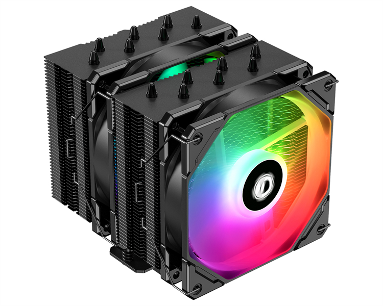 ID-COOLING SE-207-XT ARGB LGA20XX/1700/1200/115X/AM5/AM4 (8шт/кор, TDP 280W, PWM, черный, 7 тепл.трубок + медная база, 2 x FAN 120mm,  Addressable RGB LED) RET