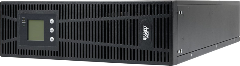 SMARTWATT ИБП онлайн, 10000/9000 ВА/Вт, стоечный/напольный, LCD дисплей, порт USB, RJ11/45, EPO, SNMP слот, клеммная колодка, без АКБ, подключение от 2 до 4 внешних батарейных блоков