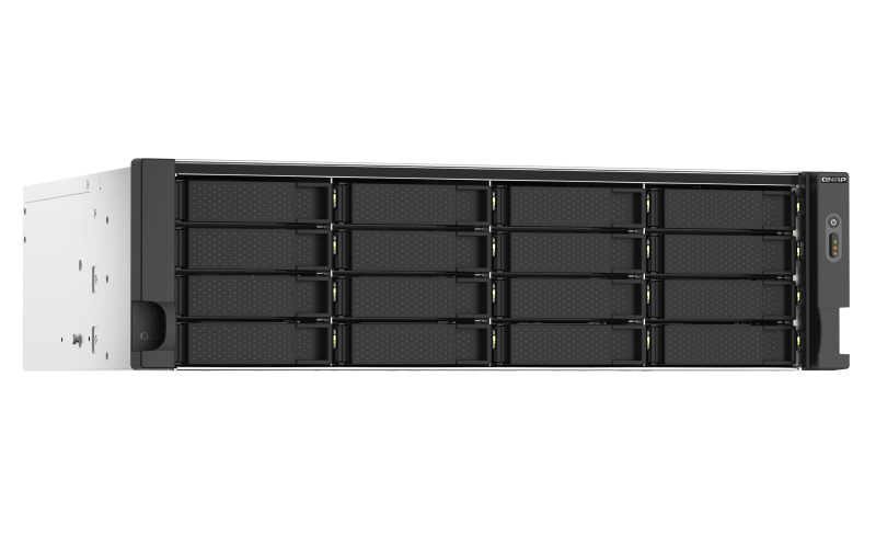 QNAP SMB 3U/16bay QC 2,2GhzCPU/16Gb(upto64Gb)/upto 28HDD with TL-R1200S-RP/SATA(3,5" 2,5")/ 4xUSB3.2/2xExp.slot/2x2,5Gb/iSCSI/2xPS/no rail(RAIL-B02)/3YW TS-1673AU-RP-16G-EU-RU