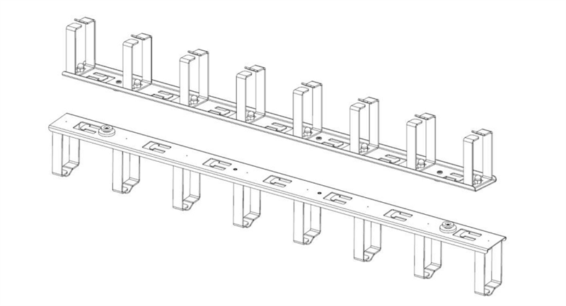 Systeme Electric вертикальный кабельный органайзер для шкафа, Uniprom, 2x8 колец, черный