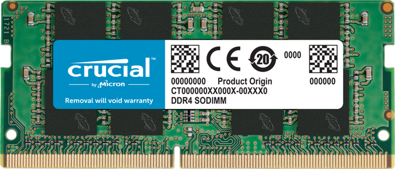 Crucial by Micron  DDR4   8GB 3200MHz SODIMM  (PC4-25600) CL22 1.2V (Retail), 1 year