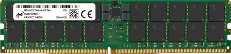 Micron DDR5 RDIMM 128GB 2Rx4 5600 MHz ECC Registered MTC40F2047S1RC56BB1, 1 year, OEM