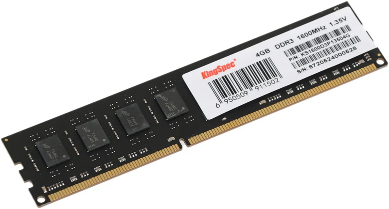 KingSpec DDR3 DIMM 4GB 1600MHz CL11 1x4GB 1.35V 240-pin