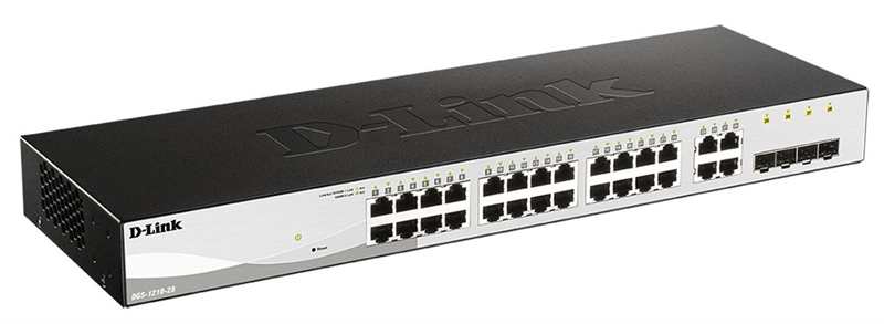 D-Link Управляемый L2 коммутатор, 24x1000Base-T, 4xCombo 1000Base-T/SFP, защита от статического электричества до 6 кВ, CLI
