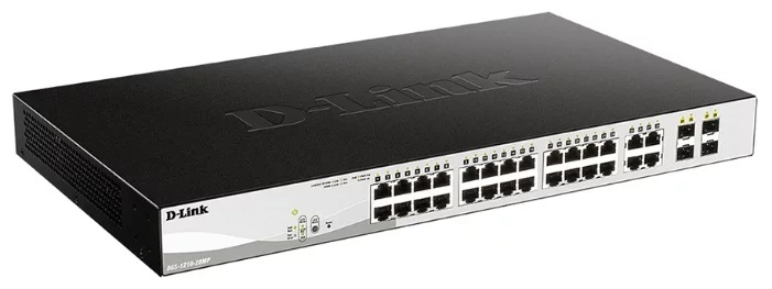 D-Link PROJ Управляемый L2 PoE-коммутатор, 24x1000Base-T PoE, 4xCombo 1000Base-T/SFP, PoE-бюджет 370 Вт, защита от статического электричества до 6 кВ, CLI