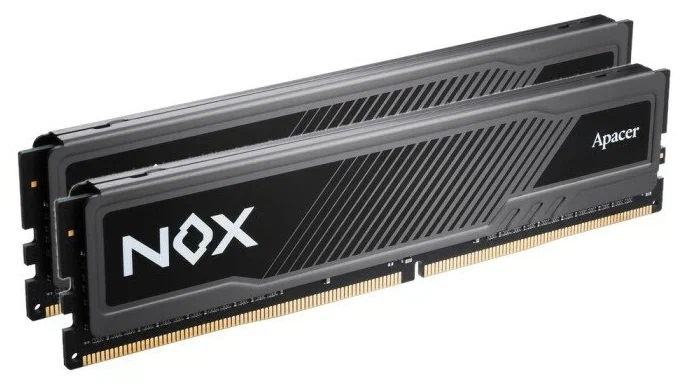 Apacer  DDR5  32GB  6400MHz DIMM NOX Black Gaming Memory CL36 1.4V Kit (2x16GB)  Heat Sink (Retail) 2048*8  3 years (AH5U32G64C652MBAA-2)