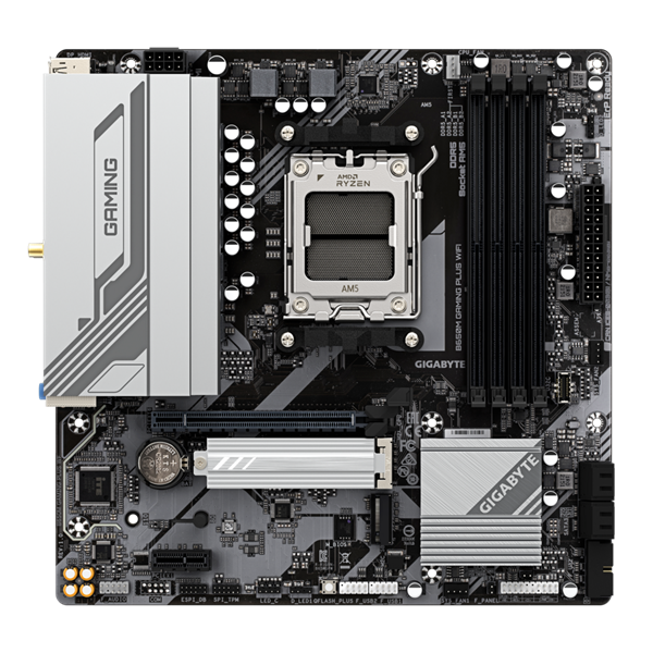 GIGABYTE B650M GAMING PLUS WIFI, AM5, B650, 4*DDR5, 4*SATA, 2*M.2, 3*USB 3.2, 2*USB 2.0, Type-C, 2*PCIx16, 2*DP+HDMI, mATX