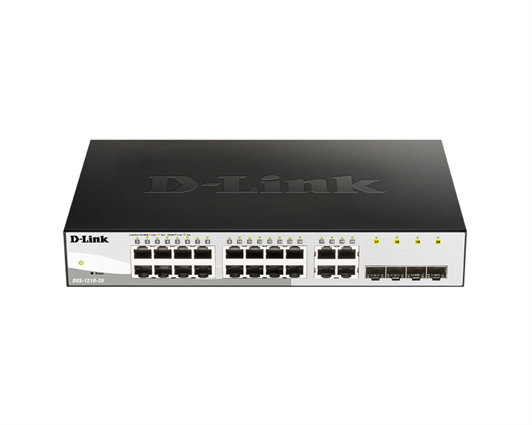 D-Link Managed L2 Switch 16x1000Base-T, 4xCombo 1000Base-T/SFP, Surge 6KV,CLI