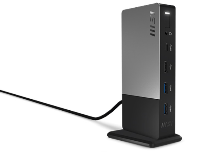 MSI USB-C Docking Station Gen 2 / 1xType-C(USB3.2Gen2/DP)/1xType-C USB3.2Gen2/2xType-A USB3.2Gen2/1xType-A USB2.0/1xHDMI2.1/1xDP/1xRJ45/1xComboJack/150W adapter