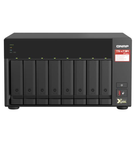 QNAP SMB QC 2,2GhzCPU/8Gb(upto64Gb)/upto 8HDD, up to 24 with TL-D800C/SATA(3,5'' 2,5")/ 4xUSB3.2/2xExp.slot/2x2,5Gb/iSCSI/1xPS/3YW TS-873A-8G-EU-RU