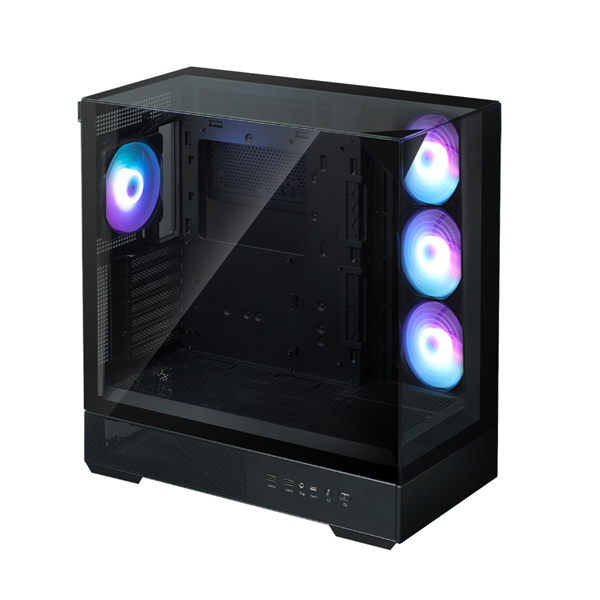 ZALMAN P40 Prism Plus, ATX, BLACK, WINDOW, 3xCombo (3.5'' or 2.5"), 1xUSB TYPE-C, 2xUSB3.0, SIDE 3x120mm ARGB, REAR 1x120mm ARGB