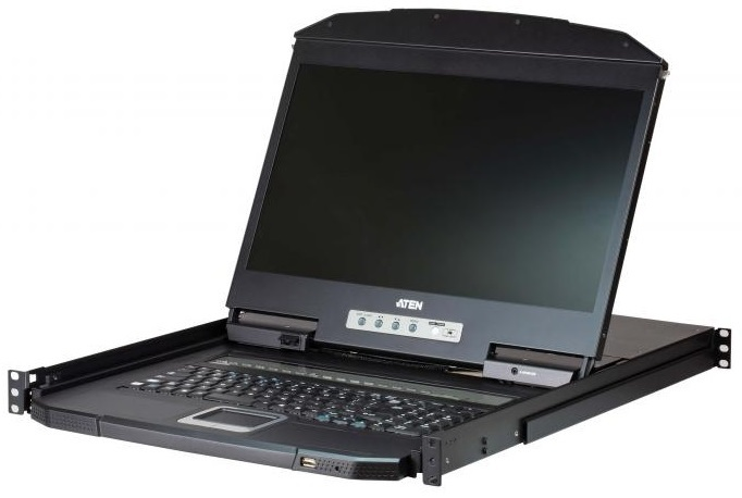 ATEN 18.5" 8-Port PS/2-USB VGA Single Rail WideScreen LCD KVM Switch
