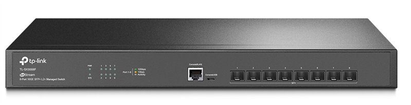 TP-Link SX3008F, JetStream™ 8-Port 10GE SFP+ L2+ Managed Switch