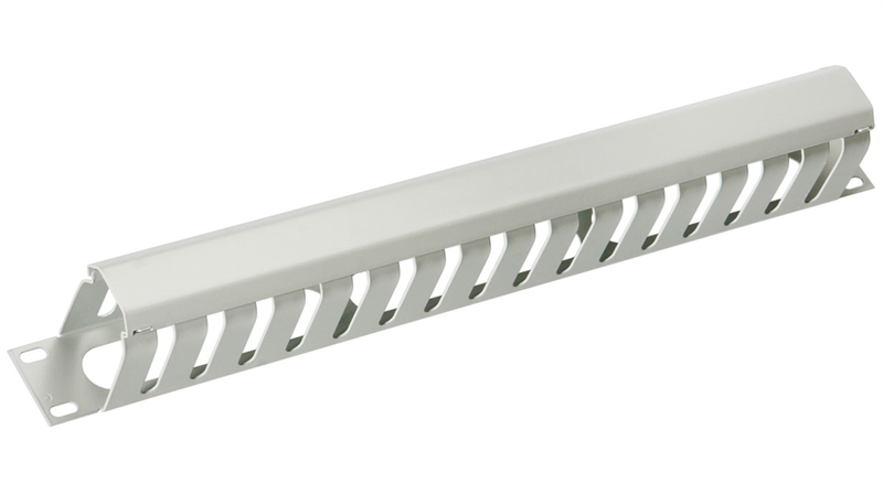 Cabeus JB07-1U-GY Кабельный органайзер 19" 1U с крышкой, металлический, цвет серый (RAL7035)