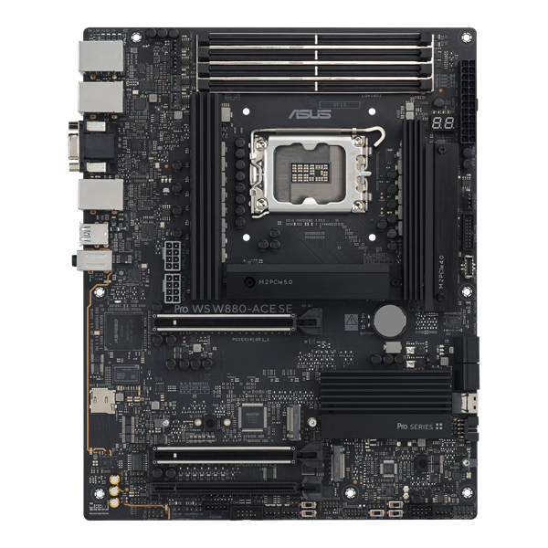 ASUS PRO WS W880-ACE SE, W880, LGA1851, 4*DDR5, 8*SATA, 4*M.2, 1*USB 3.2, 6*USB 2.0, Type-C, 3*PCIx16, HDMI+VGA, ATX; 90MB1KV0-M0EAY0