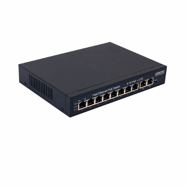 OSNOVO SW-21000(120W) PoE коммутатор Fast Ethernet на 10 RJ45 портов. Порты: 1 x FE (10/100Base-T) с PoE (до 60W, A+B) + 7 x FE (10/100Base-T) с PoE (до 30W), 2 x FE (10/100 Base-T). Соответствует ста