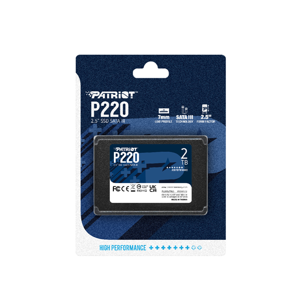 Patriot SSD P220 2TB SATA3 2.5" R550/W500 TBW 960TB 3D NAND