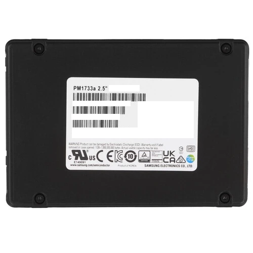 Samsung Enterprise SSD, 2.5"(SFF/U.3), PM1733a, 7680GB, NVMe PCIe 4.0 1x4, DP 2x2, R7500/W4100Mb/s, IOPS(R4K) 1600K/170K, MTBF 2M, 1DWPD/5Y, TBW 14016TB, OEM