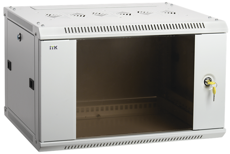 ITK Шкаф LINEA W 12U 600x450 мм дверь стекло, RAL7035